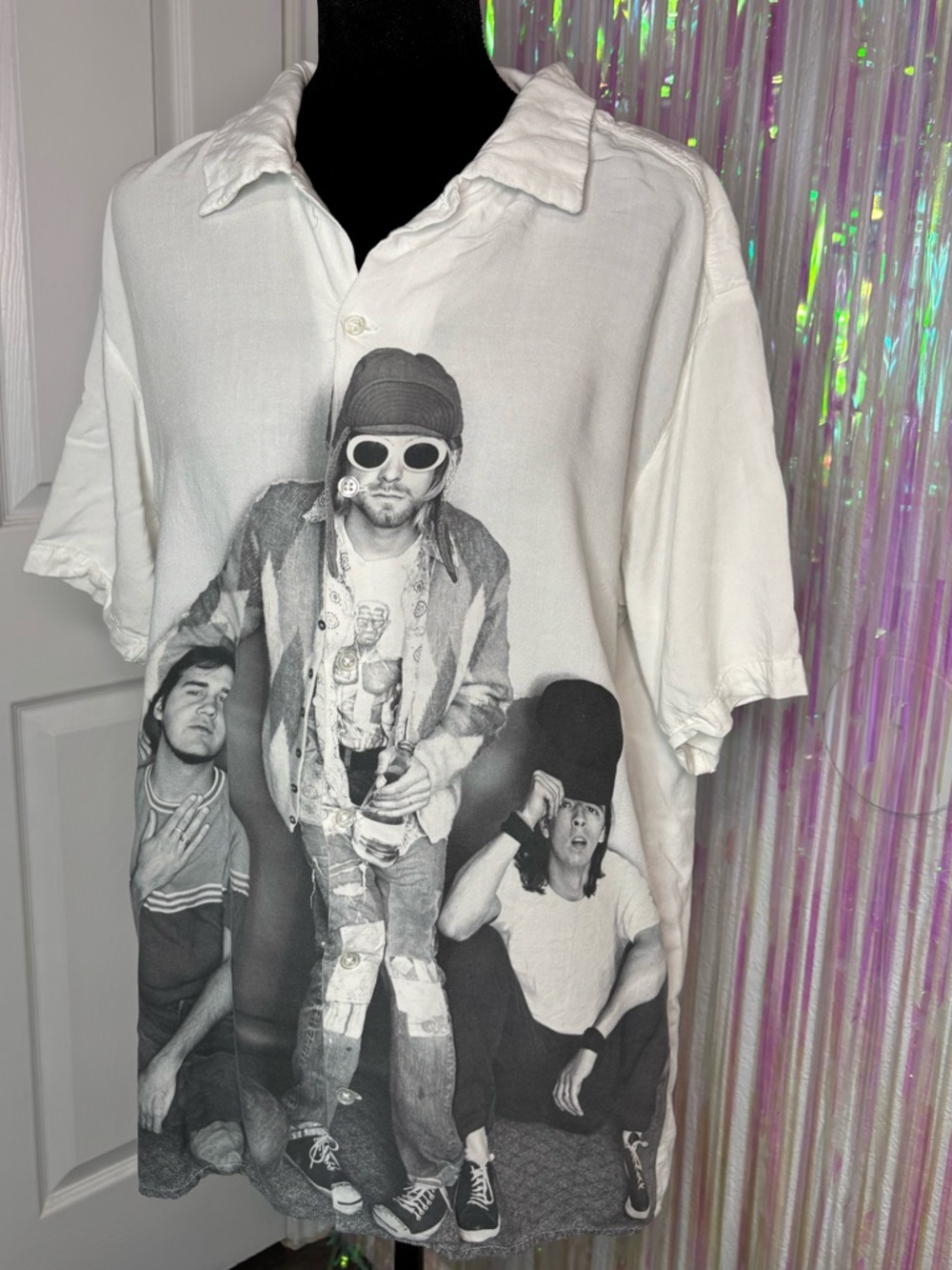 NIRVANA Lightweight Button Up Short Sleeve Shirt Men’s Sz Medium 100% Cotton - Picture 3 of 12